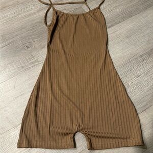 Brown Backless Romper